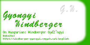 gyongyi windberger business card